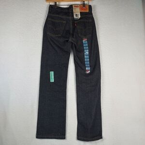 Levi’s 505 Boys Jeans 14 Slim 25x27 3D Black Regular Fit Straight Leg Dark Denim